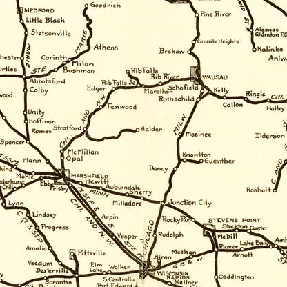 Vintage Map of Wisconsin, 1923
