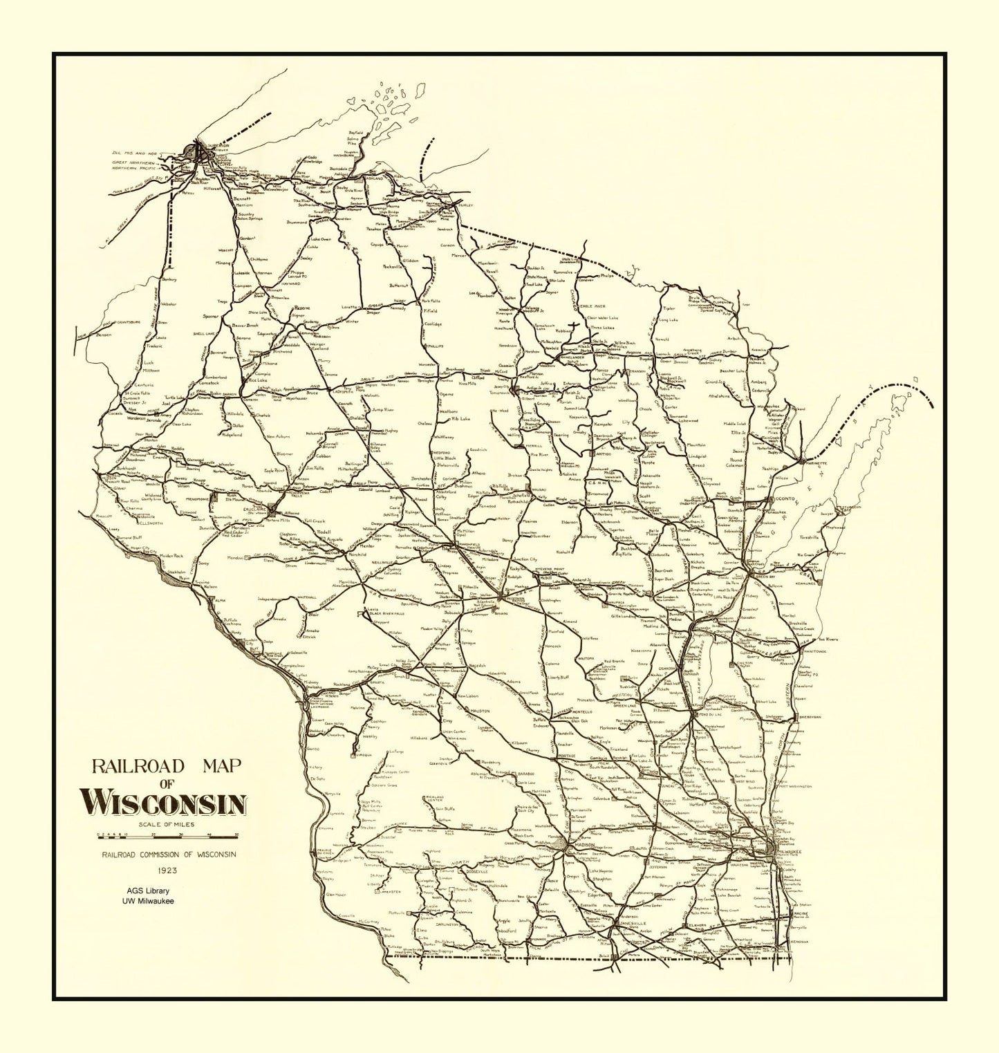 Vintage Map of Wisconsin, 1923