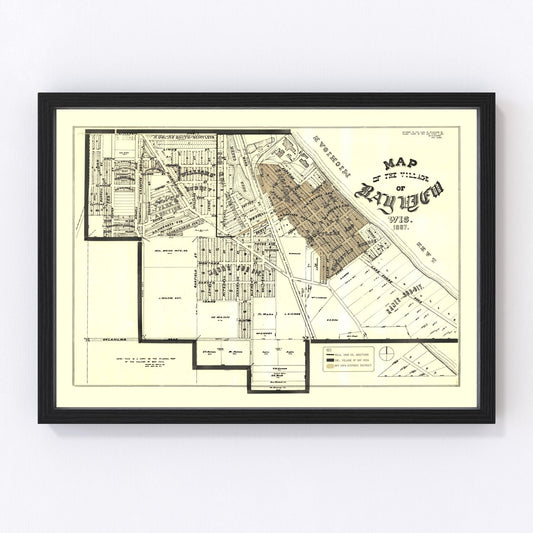 Vintage map of Bay View, Wisconsin, 1919