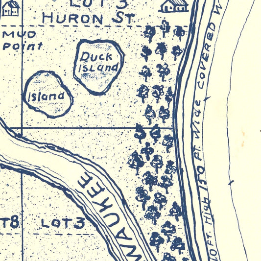 Vintage Map of Milwaukee, Wisconsin, 1836