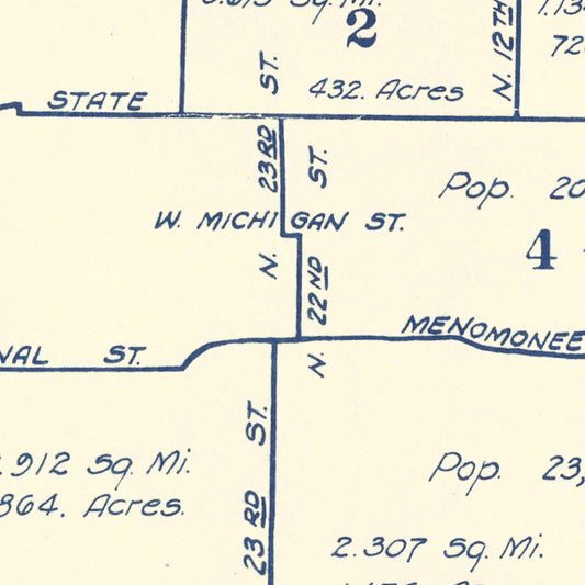 Vintage Map of Milwaukee, Wisconsin, 1931