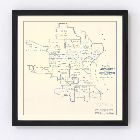 vintage map of Milwaukee, Wisconsin, 1931