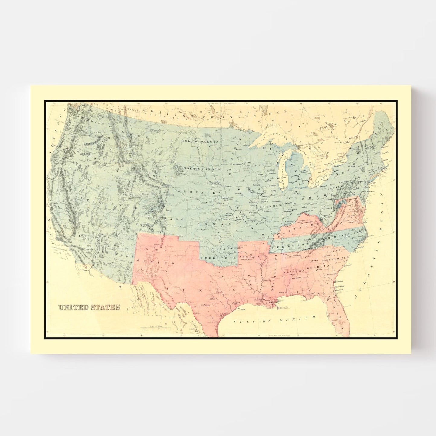 Vintage Republican Sweep United States Map, 1894
