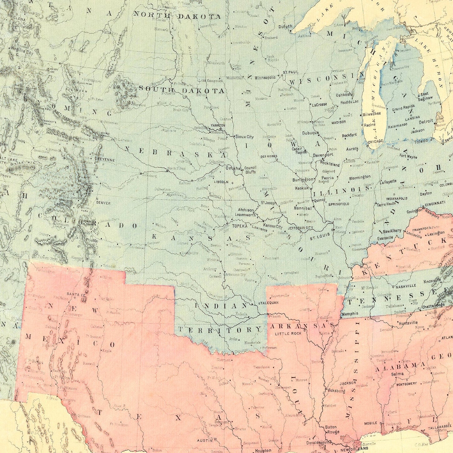 Vintage Republican Sweep United States Map, 1894