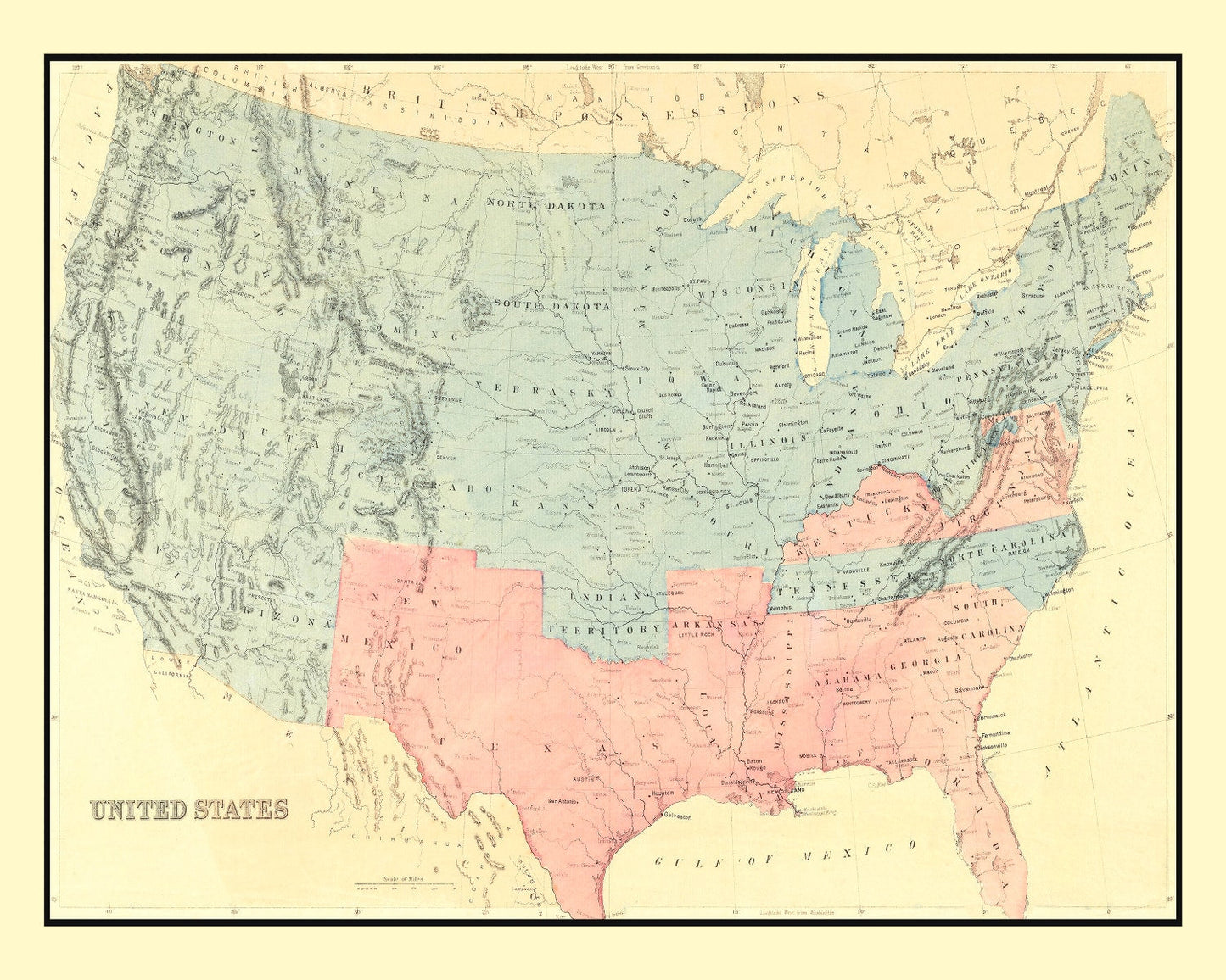 Vintage Republican Sweep United States Map, 1894