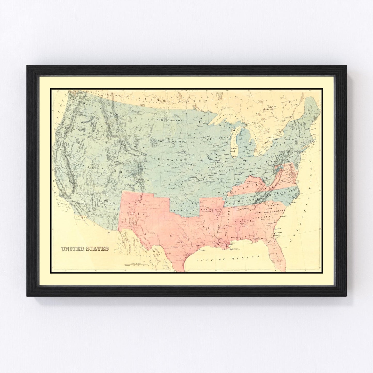 Vintage 1894 political map of the United States showing Republican electoral sweep, restored print