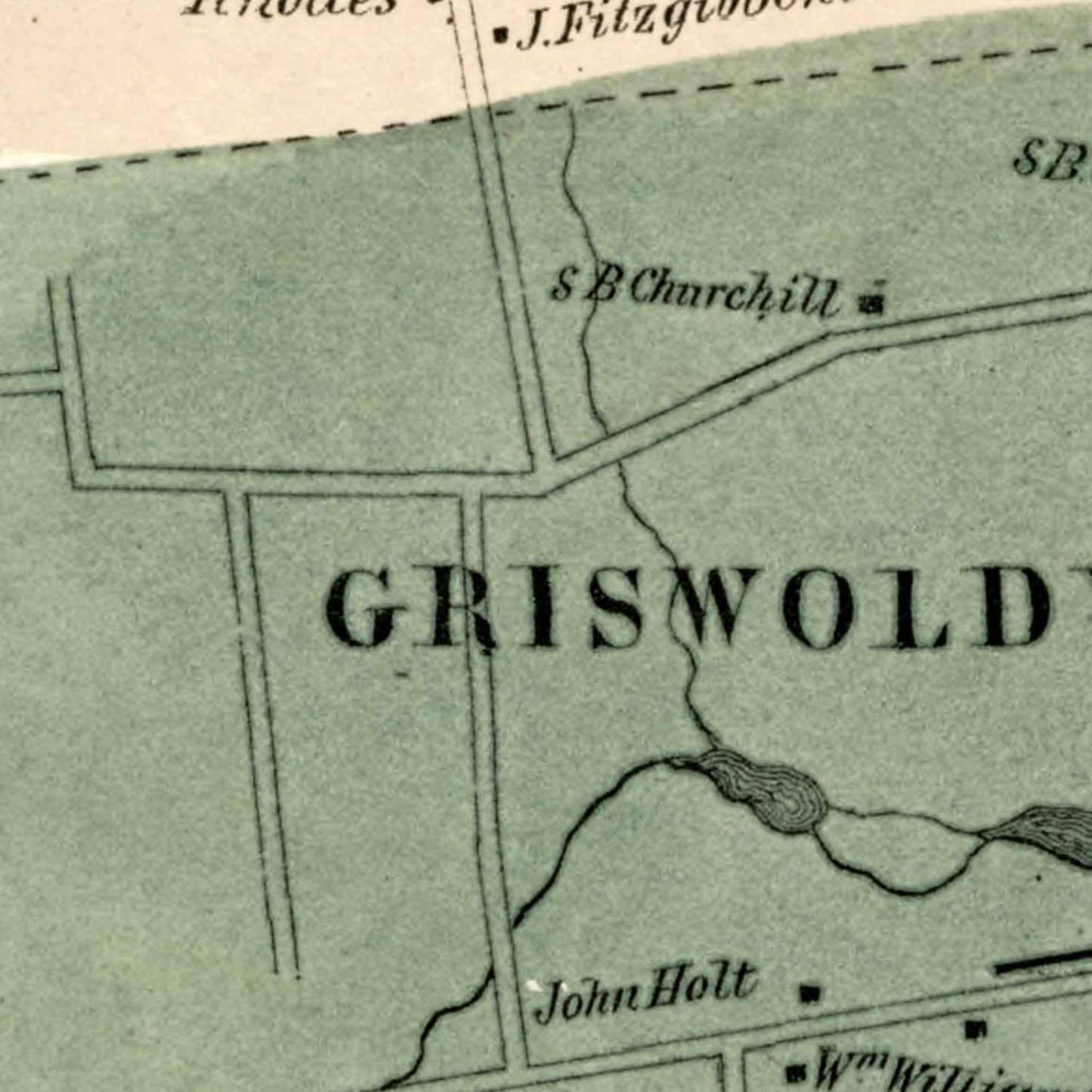Vintage Map of Wethersfield, Connecticut, 1869
