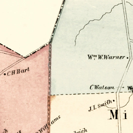Vintage Map of Rocky Hill, Connecticut, 1869