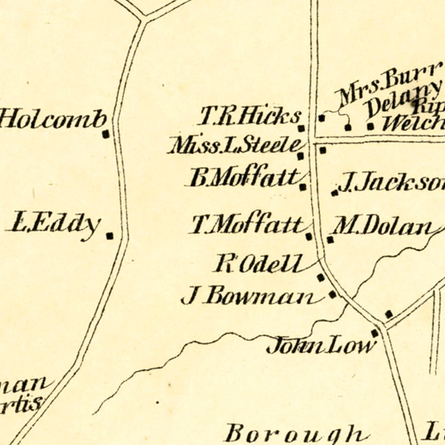 Vintage Map of New Britain, Connecticut, 1869