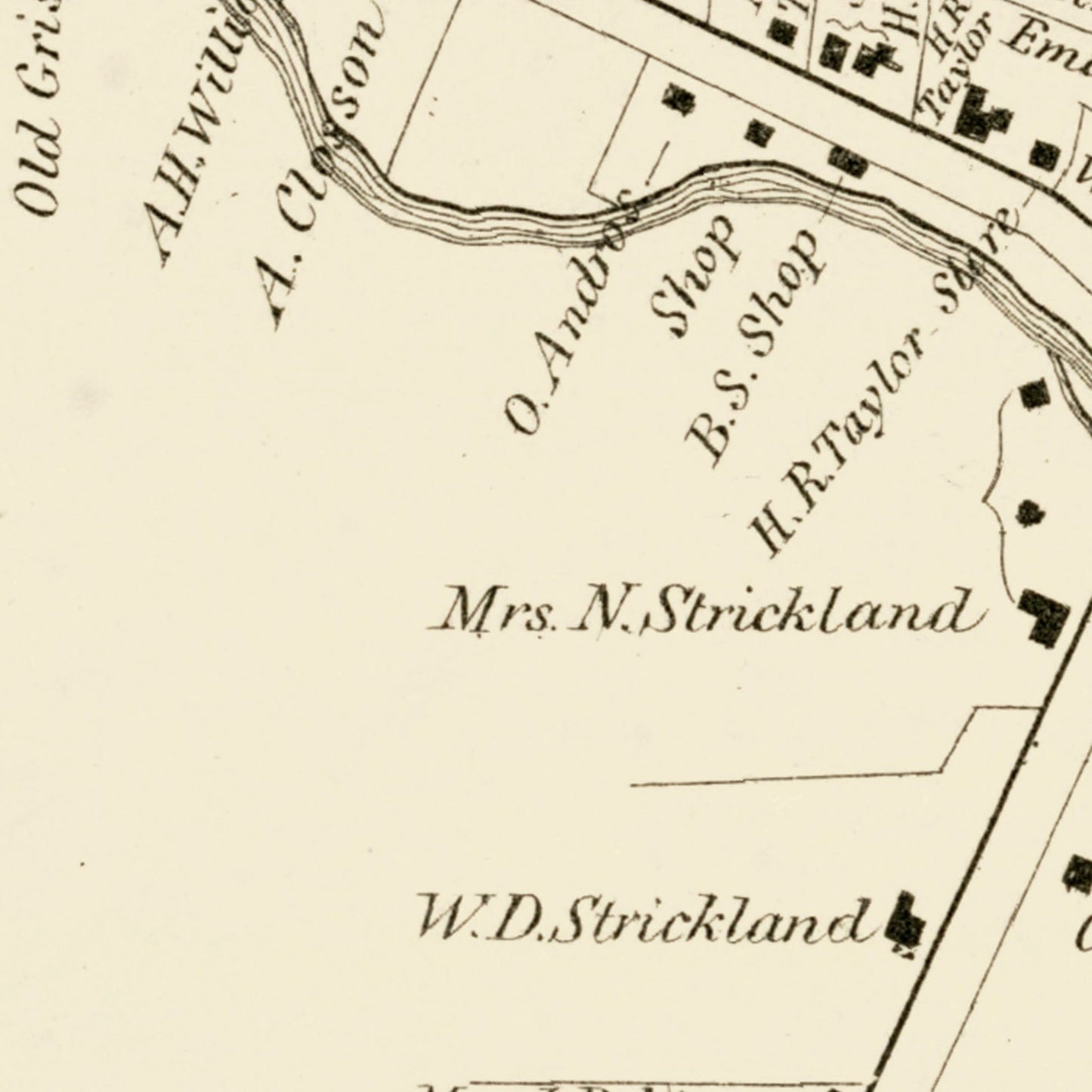 Vintage Map of South Glastonbury, Connecticut, 1869