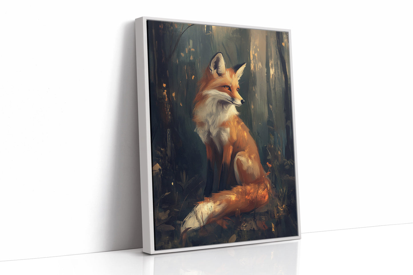 Fox in Mystical Forest Woodland Animal Wall Art Print