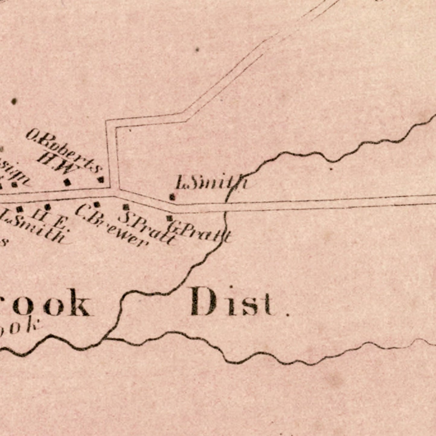 Vintage Map of East Hartford, Connecticut, 1869