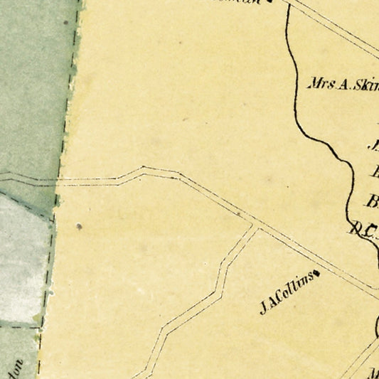 Vintage Map of South Windsor, Connecticut, 1869