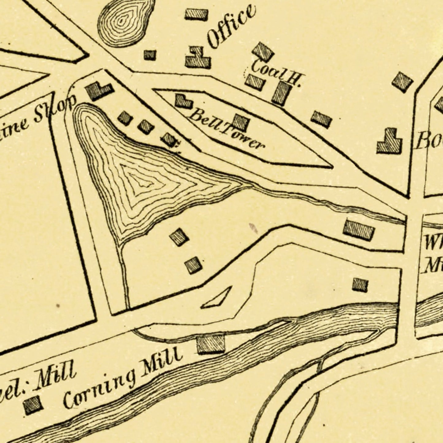 Vintage Map of Hazardville, Connecticut, 1869