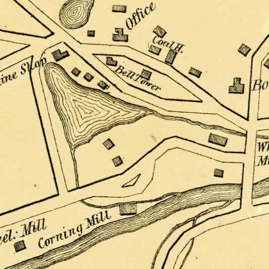 Vintage Map of Hazardville, Connecticut, 1869