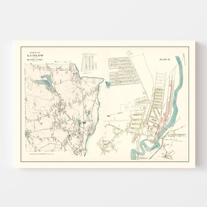Vintage Map of Carrollton, Illinois, 1873