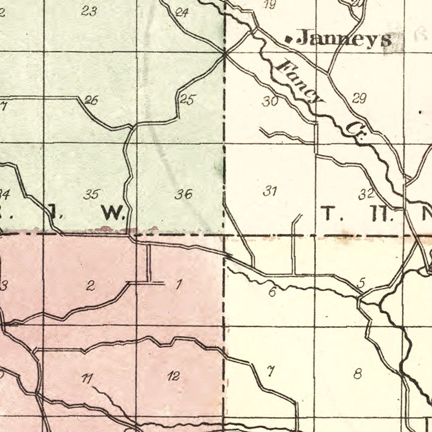 Vintage Map of Richland County, Wisconsin, 1874