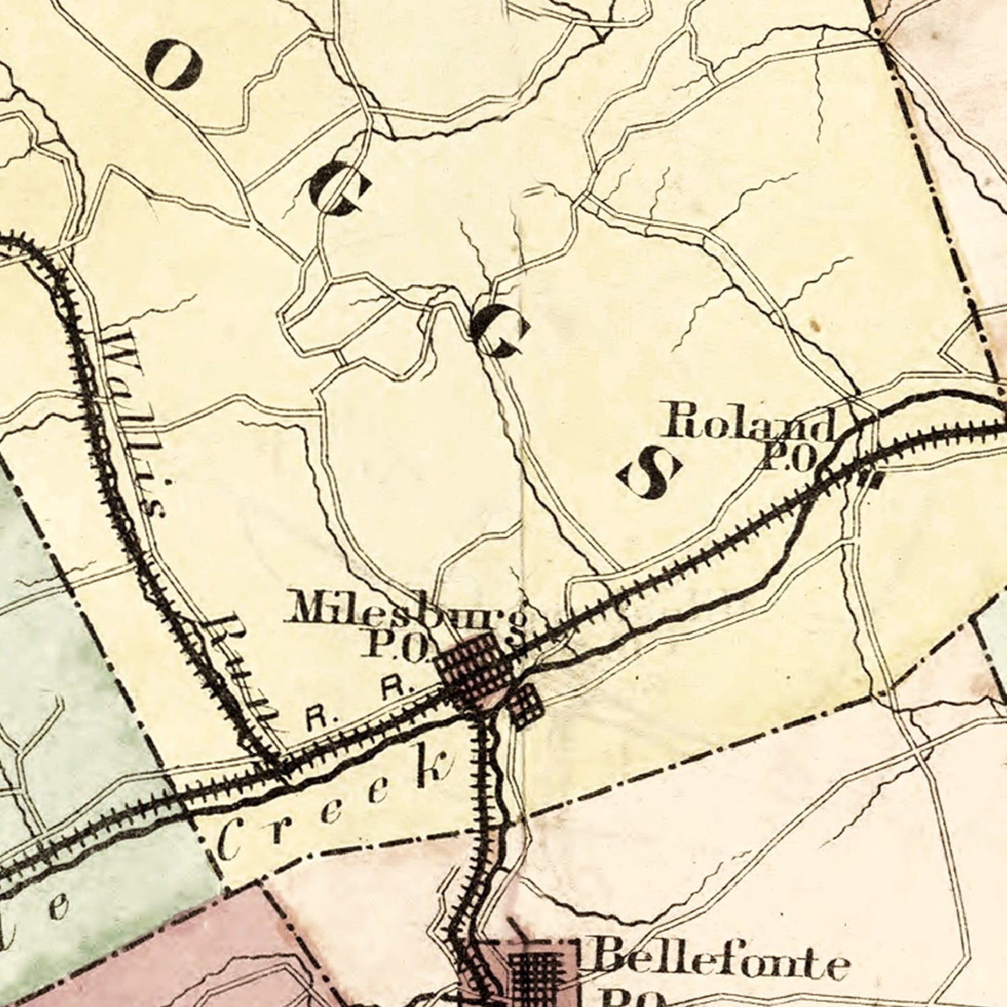 Vintage Map of Centre County, Pennsylvania, 1874