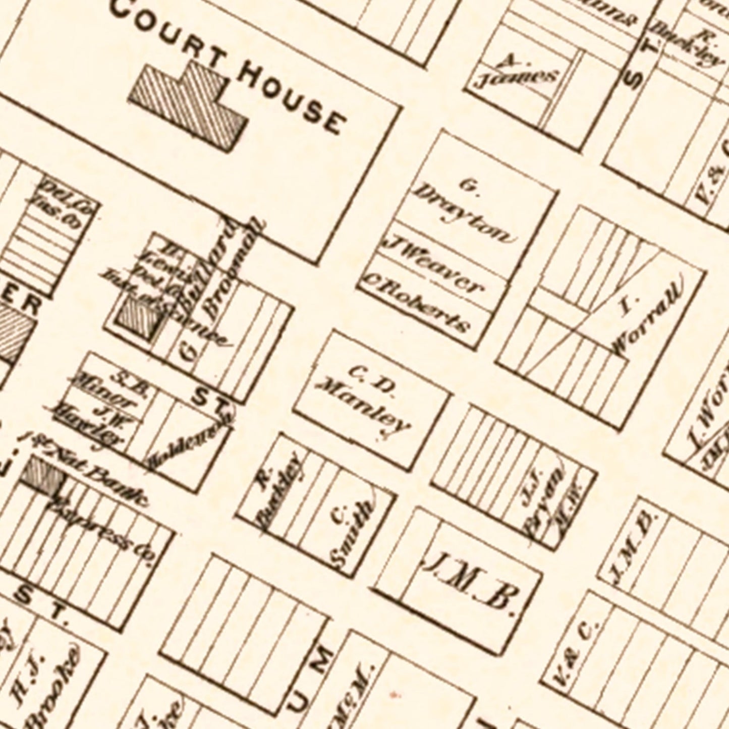 Vintage Map of Media, Pennsylvania, 1875