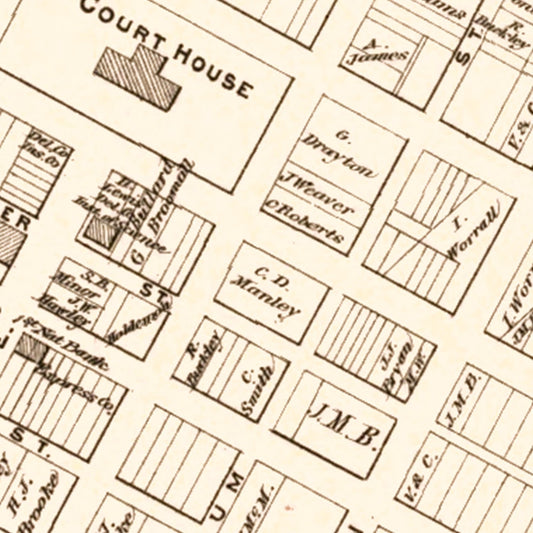 Vintage Map of Media, Pennsylvania, 1875
