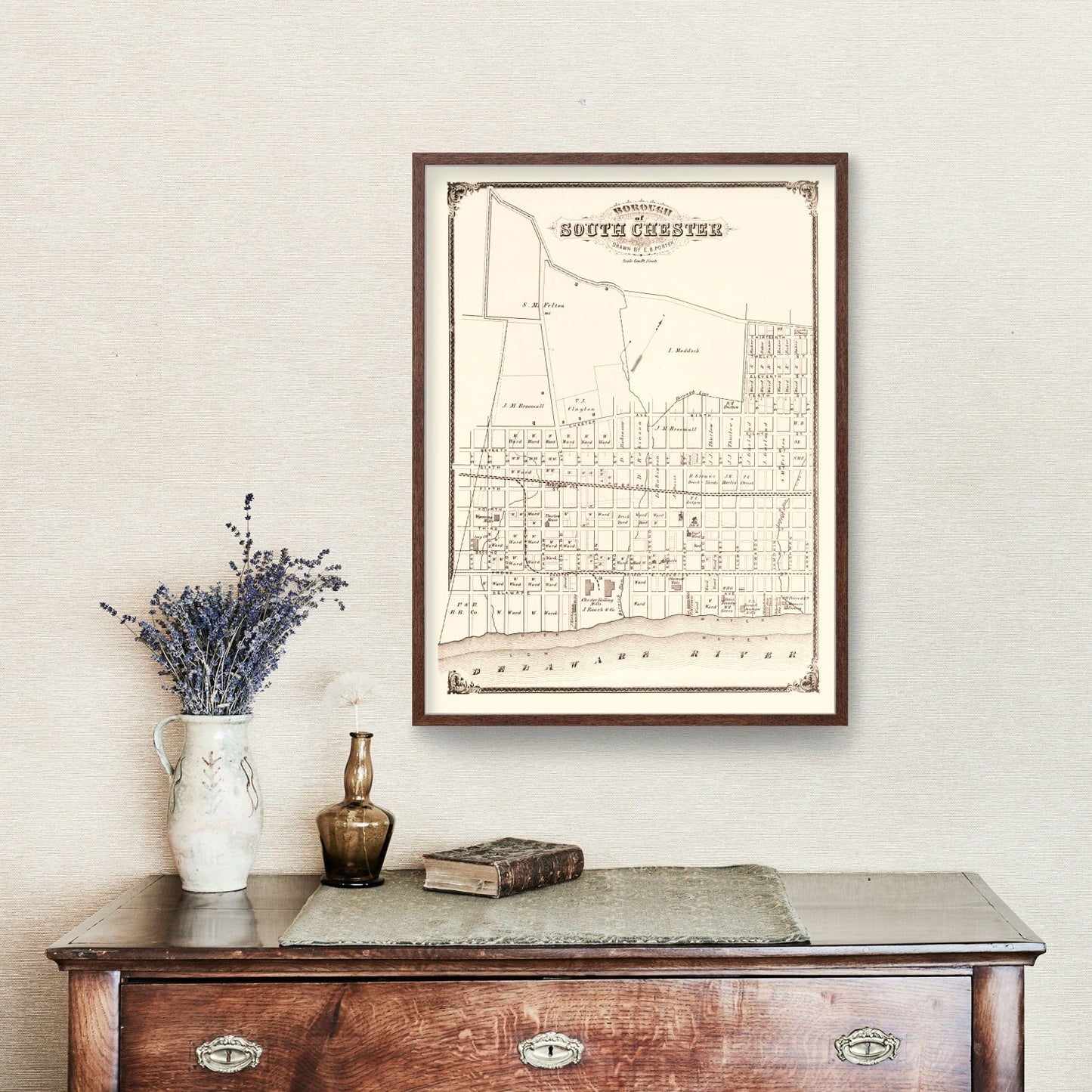 Vintage Map of South Chester, Pennsylvania, 1875