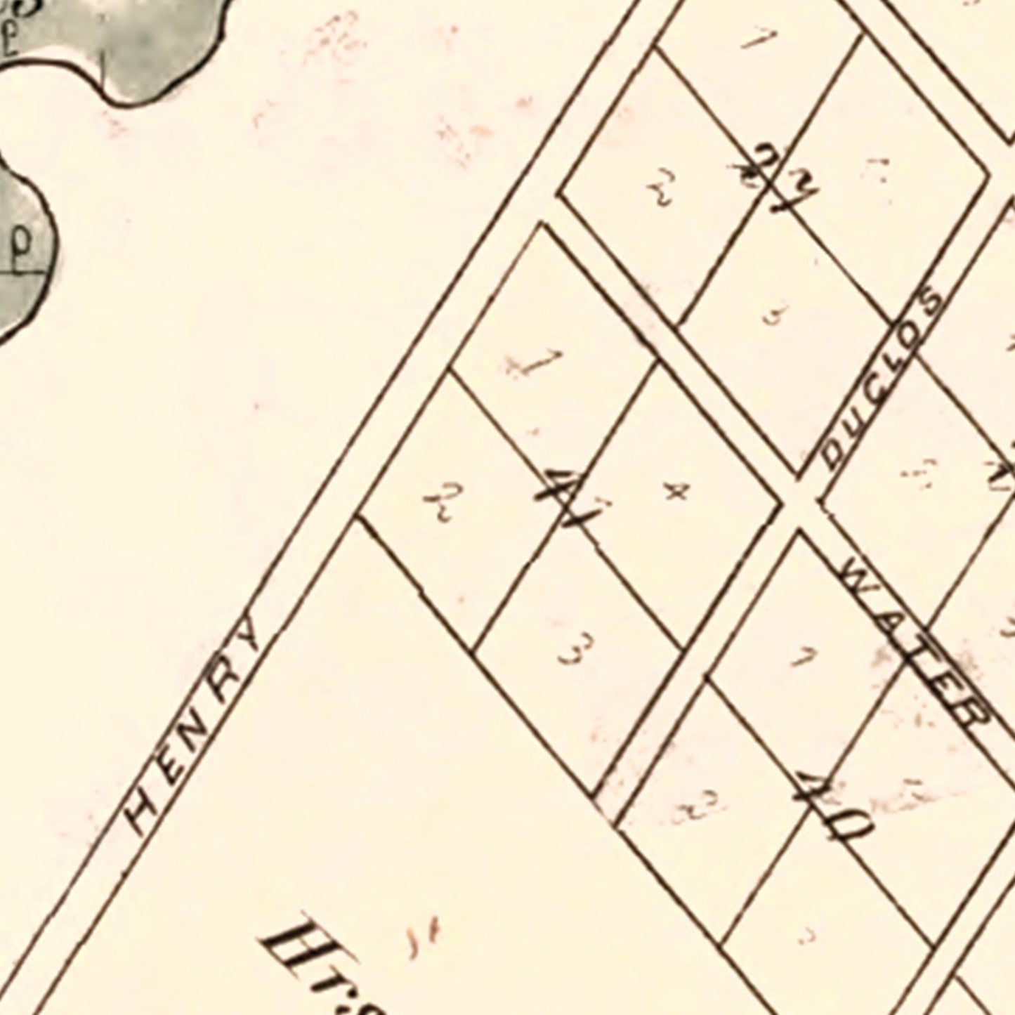 Vintage Map of Prairie du Rocher, Illinois, 1875