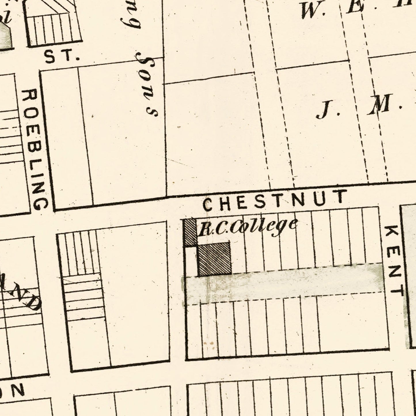 Vintage Map of Chambersburg, New Jersey, 1875