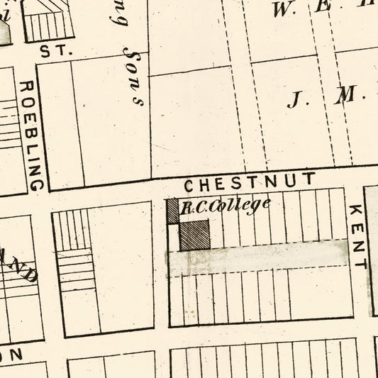 Vintage Map of Chambersburg, New Jersey, 1875