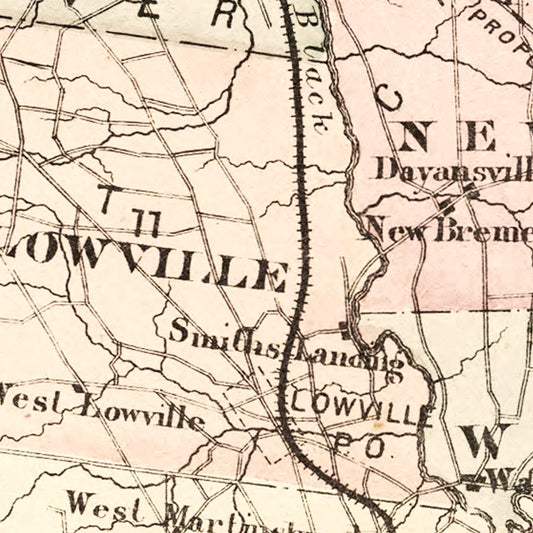 Vintage Map of Lewis County, New York, 1875