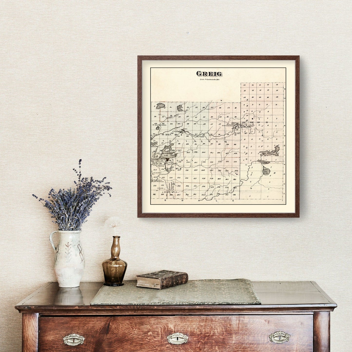 Vintage Map of Greig Township, Lewis County, New York, 1875