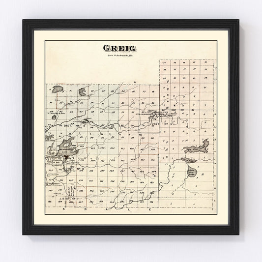 vintage map of Greig Township, Lewis County, New York, 1875