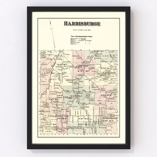 Vintage map of Harrisburgh Township, Lewis County, New York, 1875