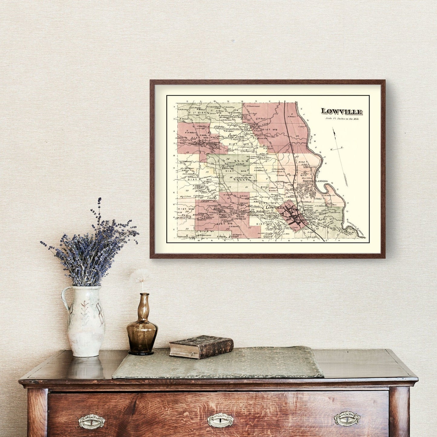 Vintage Map of Lowville Township, Lewis County, New York, 1875