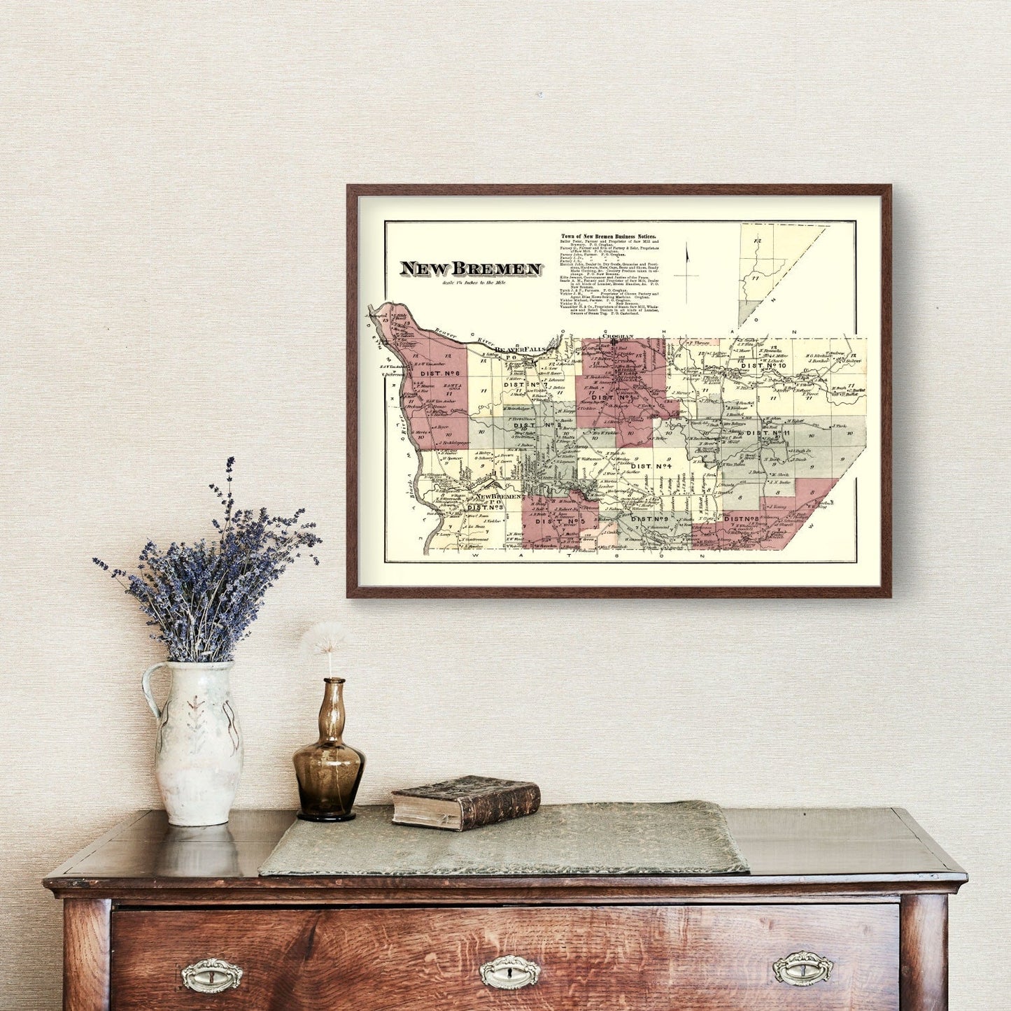 Vintage Map of Lewis County, New York, 1875