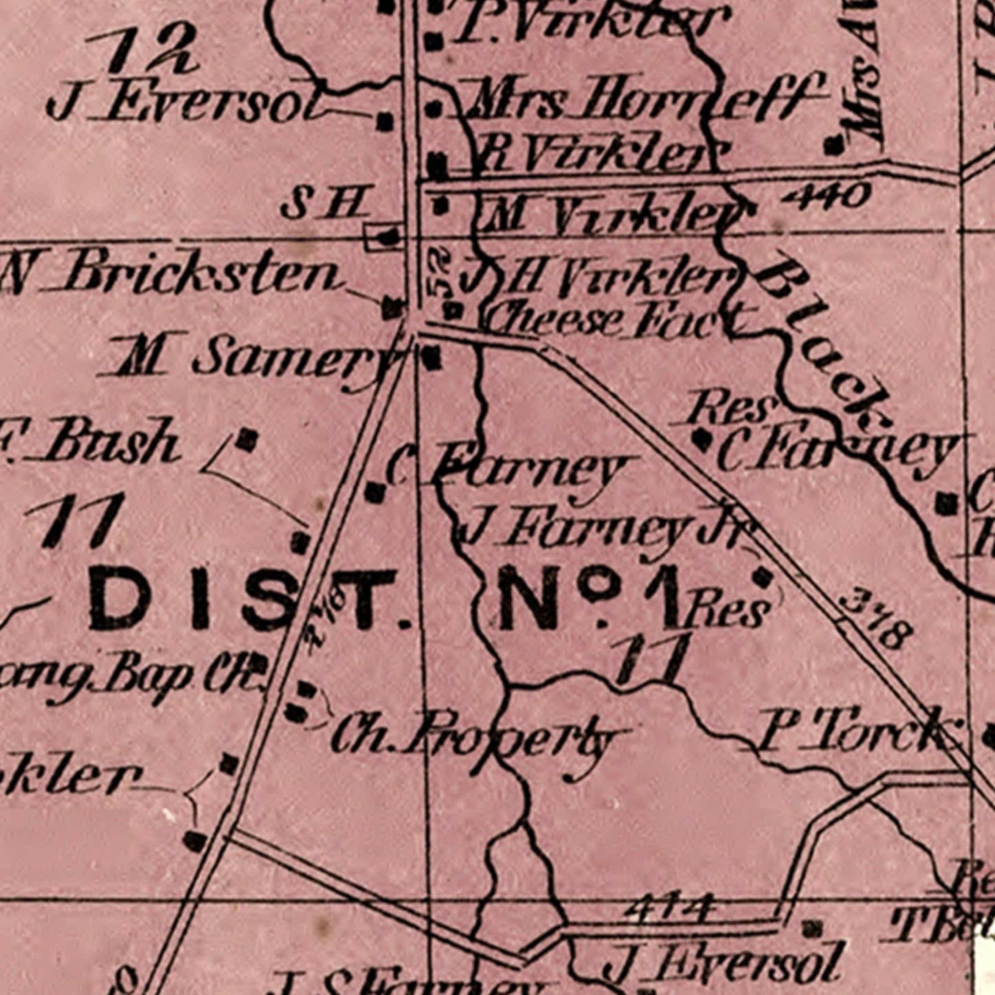Vintage Map of Lewis County, New York, 1875