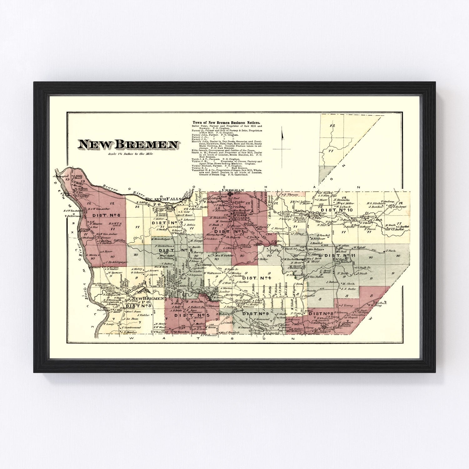 Vintage map of Lewis County, New York, 1875
