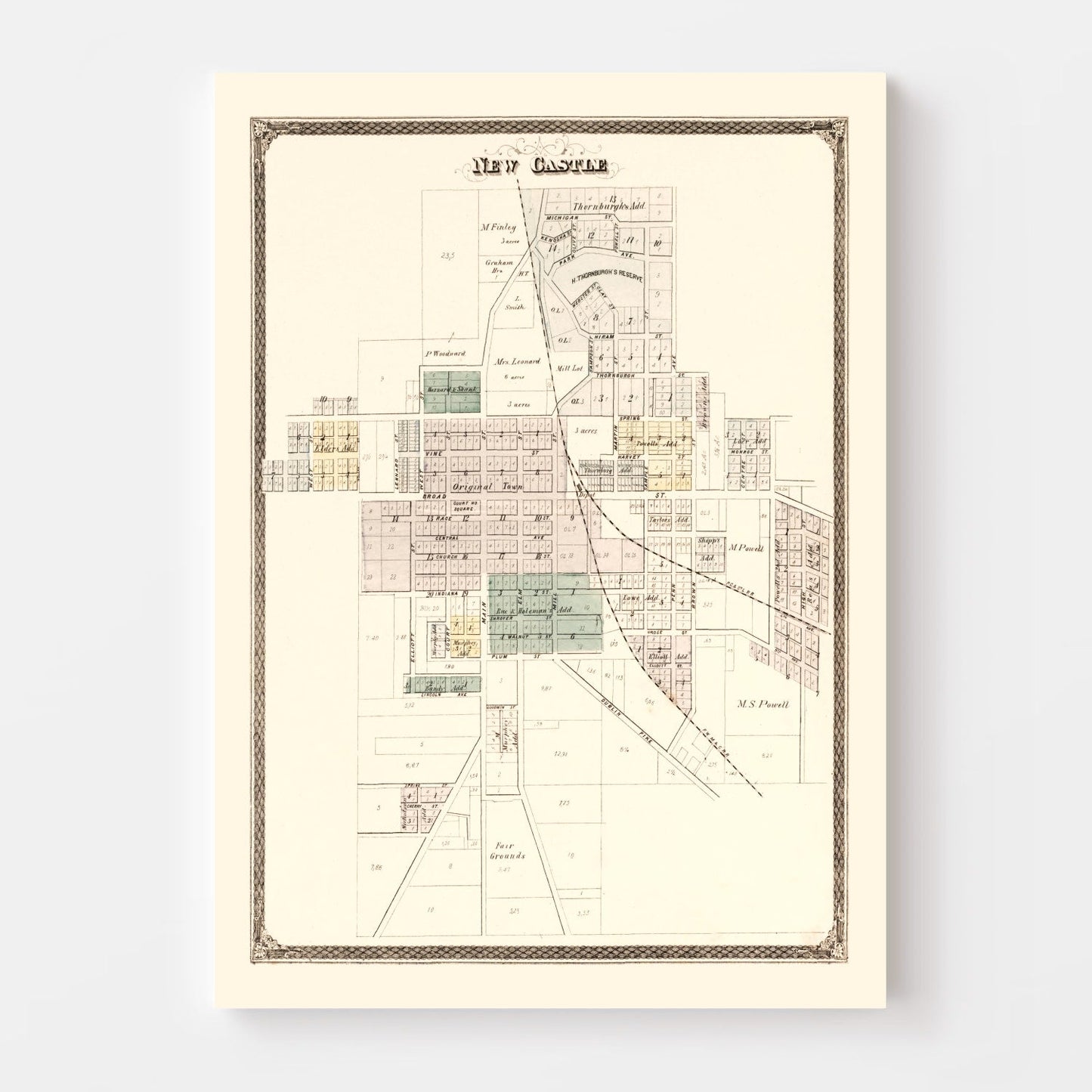 Vintage Map of Henry County, Indiana, 1875