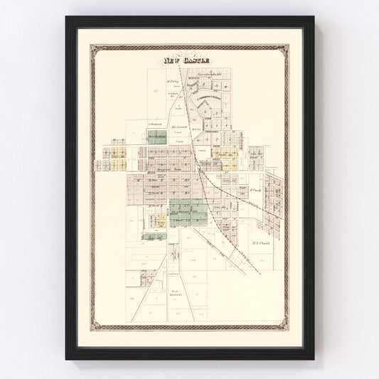 Vintage map of Henry County, Indiana, 1875