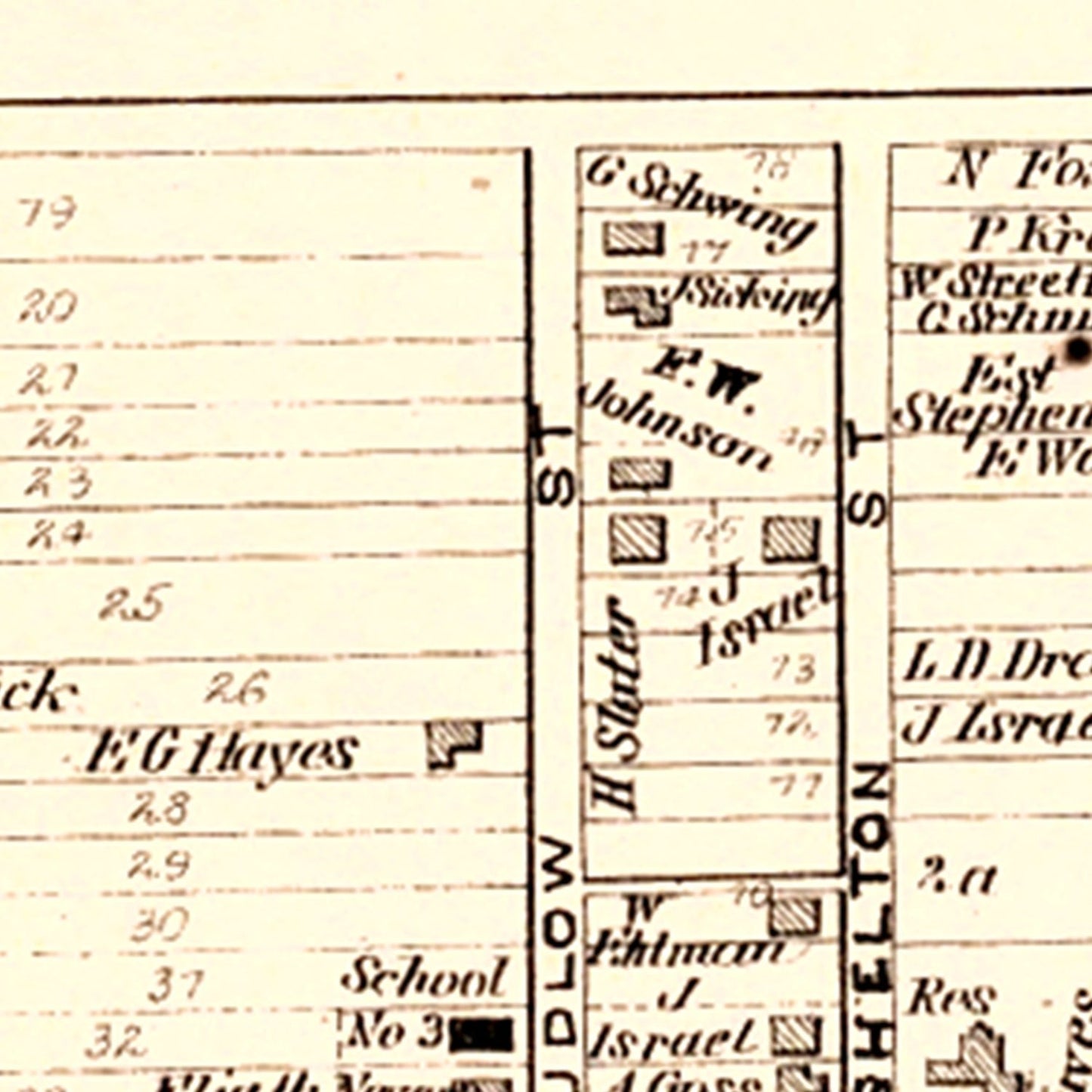 Vintage Map of Greendale, Indiana, 1875