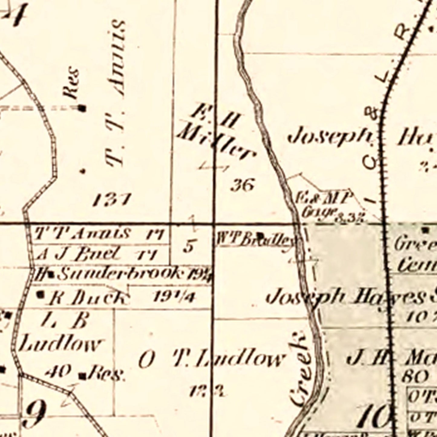 Vintage Map of Lawrenceburgh Township, Indiana, 1875