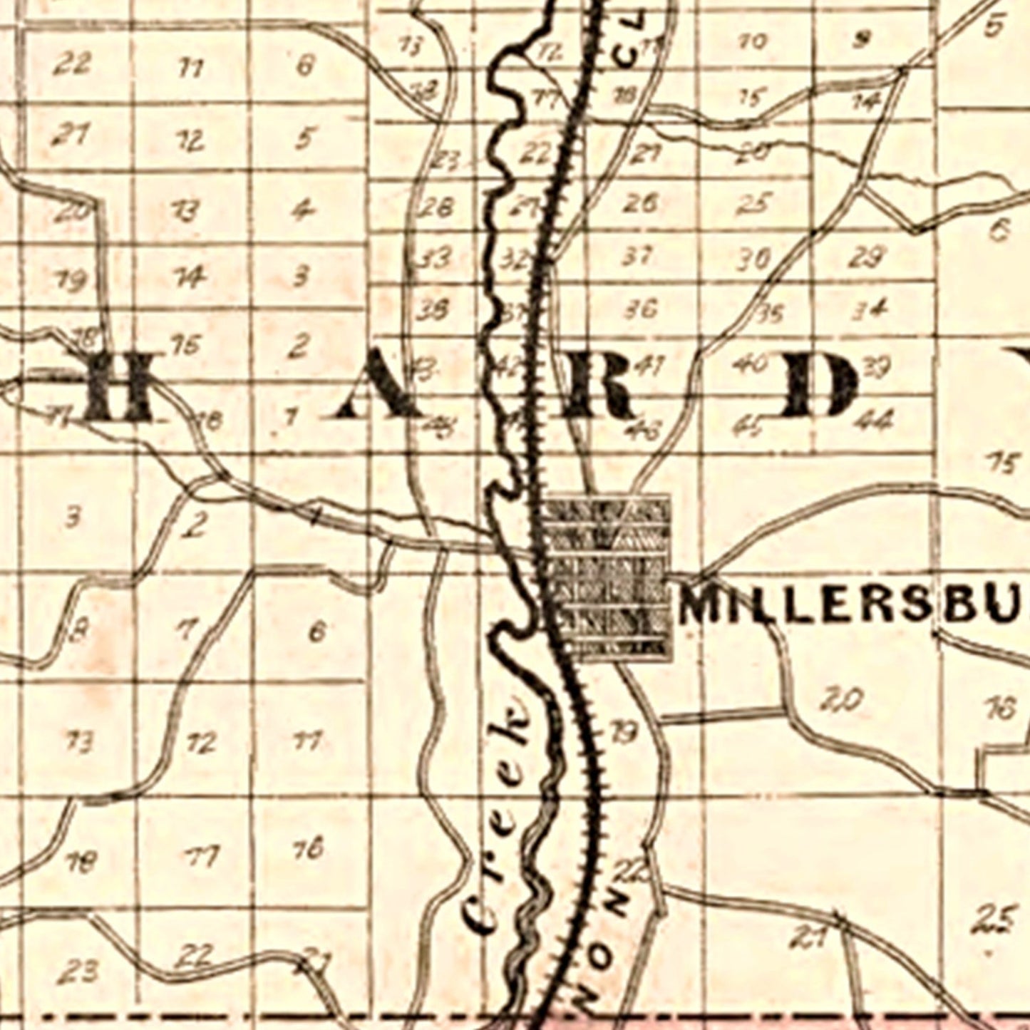 Vintage Map of Holmes County, Ohio, 1875