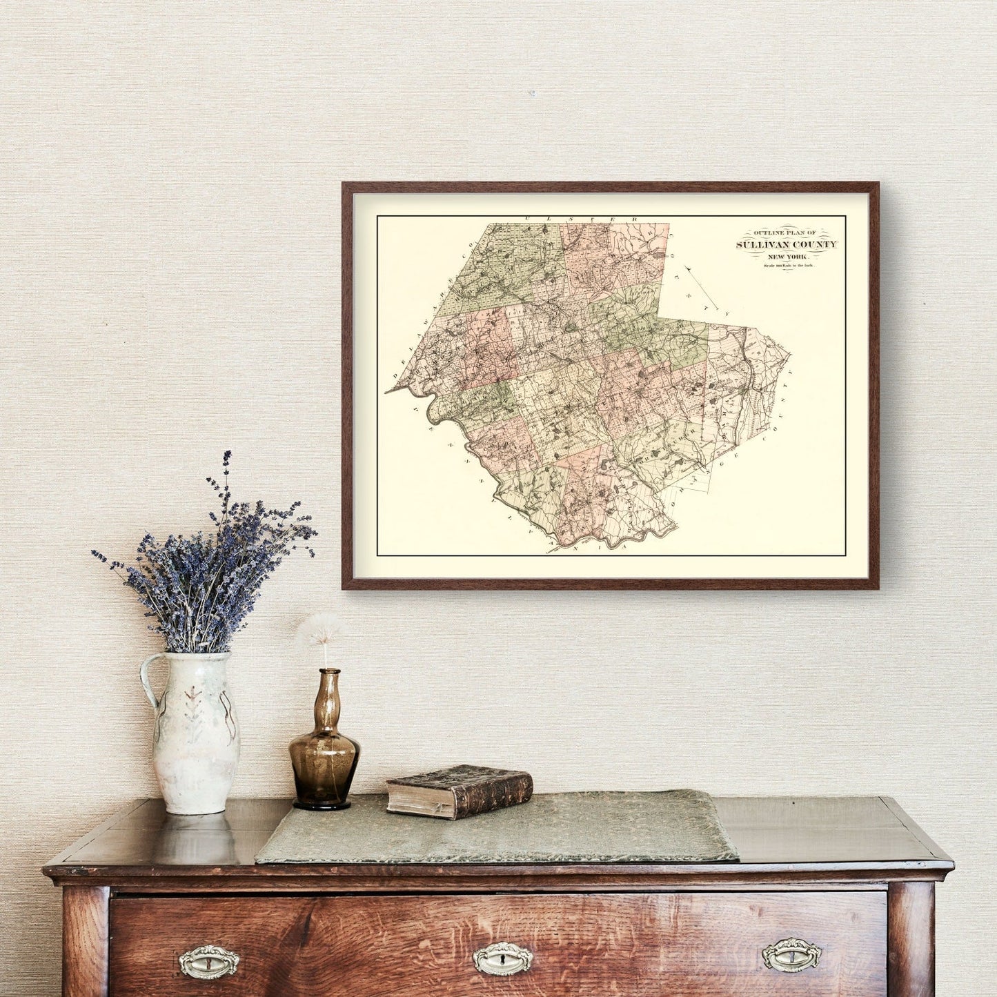 Vintage Map of Sullivan County, New York, 1875