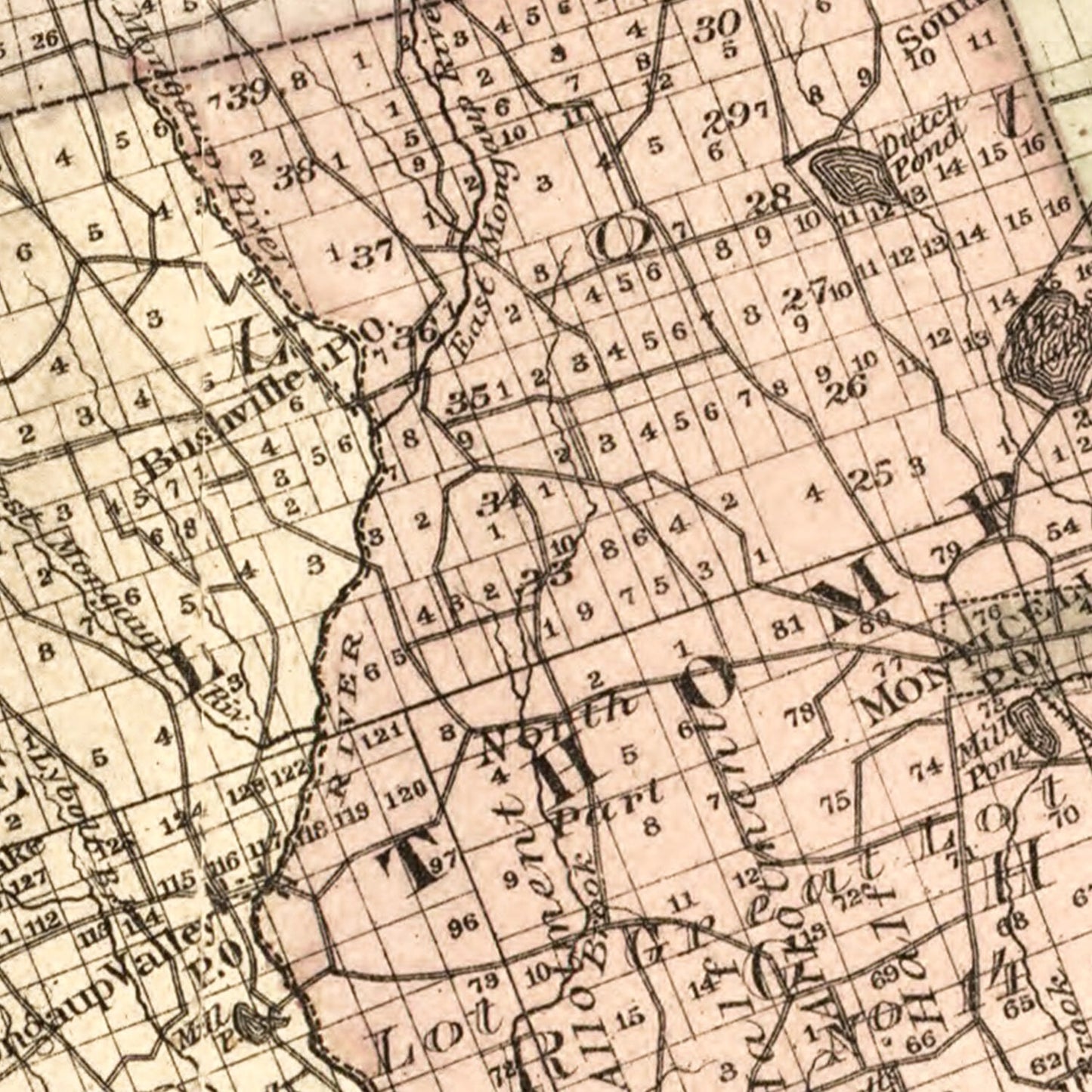 Vintage Map of Sullivan County, New York, 1875