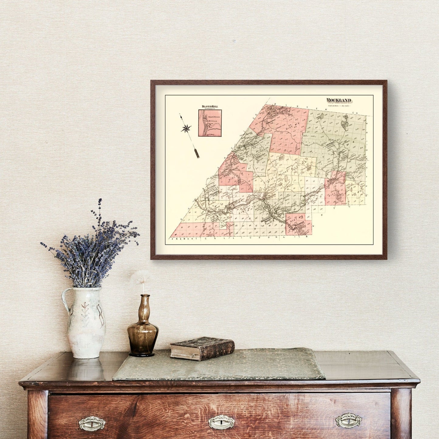 Vintage Map of Rockland Township, Sullivan County, New York, 1875