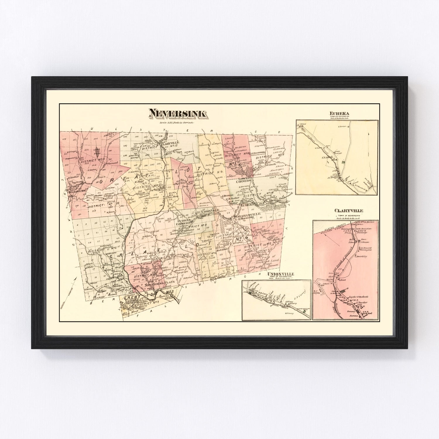 Vintage map of Sullivan County, New York, 1875