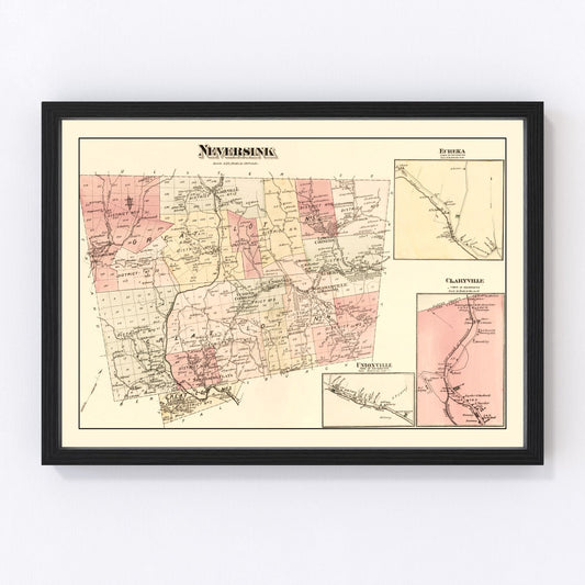 Vintage map of Sullivan County, New York, 1875