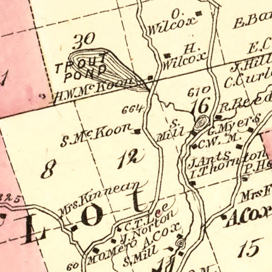 Vintage Map of Fremont Township, Sullivan County, New York, 1875