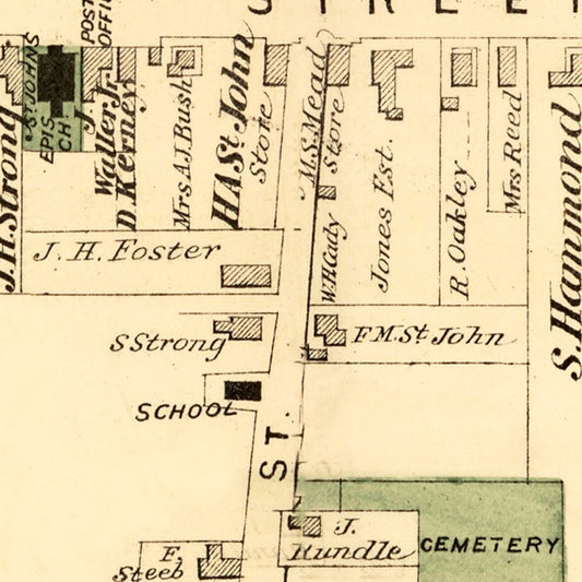 Vintage Map of Monticello Township, New York, 1875