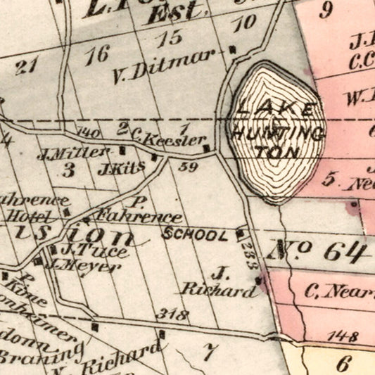 Vintage Map of Cochecton Township, New York 1875