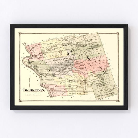 Vintage map of Cochecton Township, New York, 1875